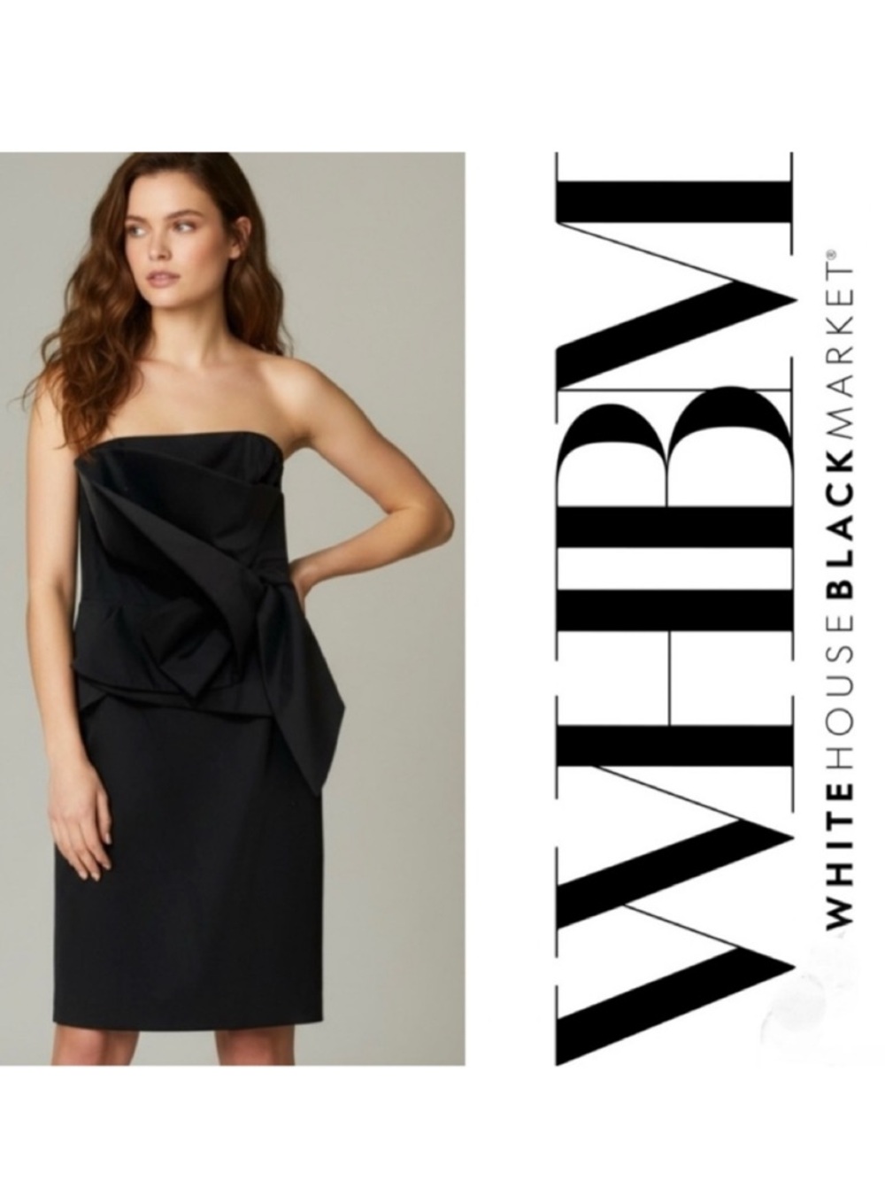 WHBM Strapless Cocktail Dress Black